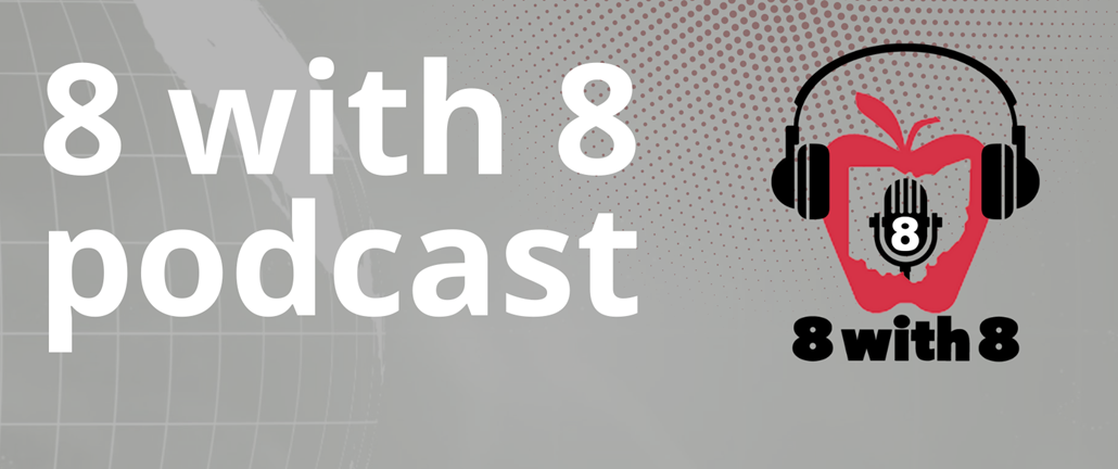 8 with 8 podcast logo